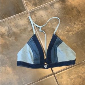 Denim halter top